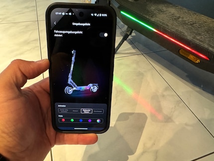 You can switch on and change the lights on the LED strips via the app.