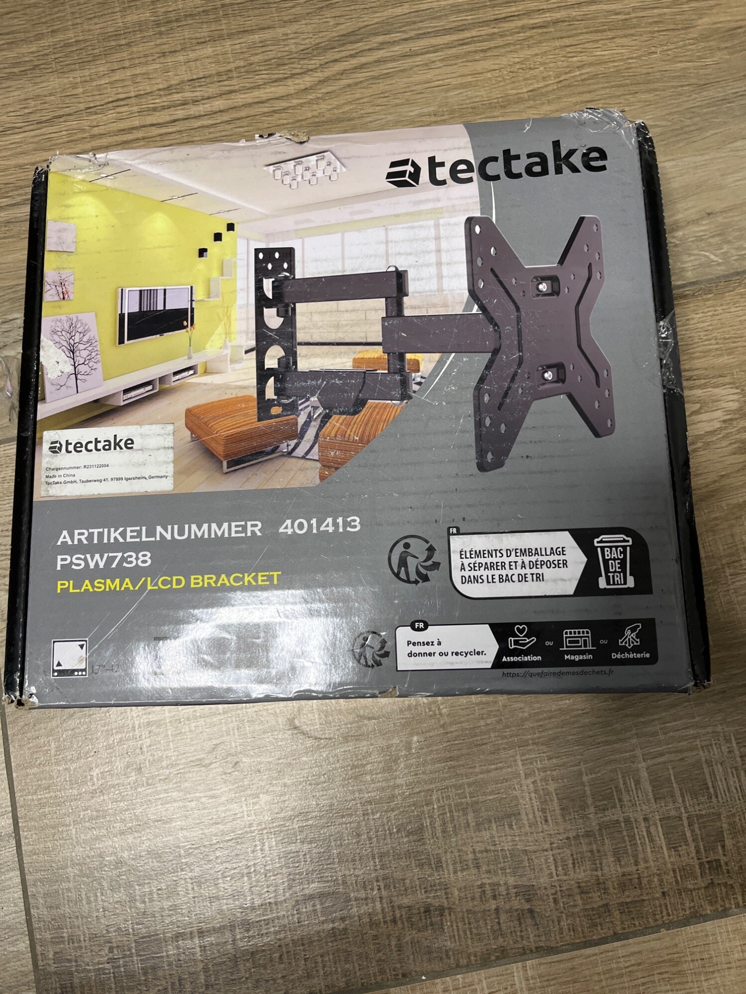 Image du produit tectake Support mural pour TV (Mur, 42", 25 kg)
