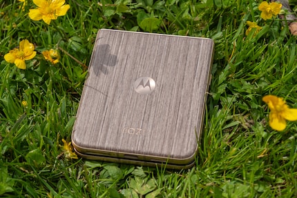 Presque un morceau de nature : le dos du Motorola Razr 60 Ultra.