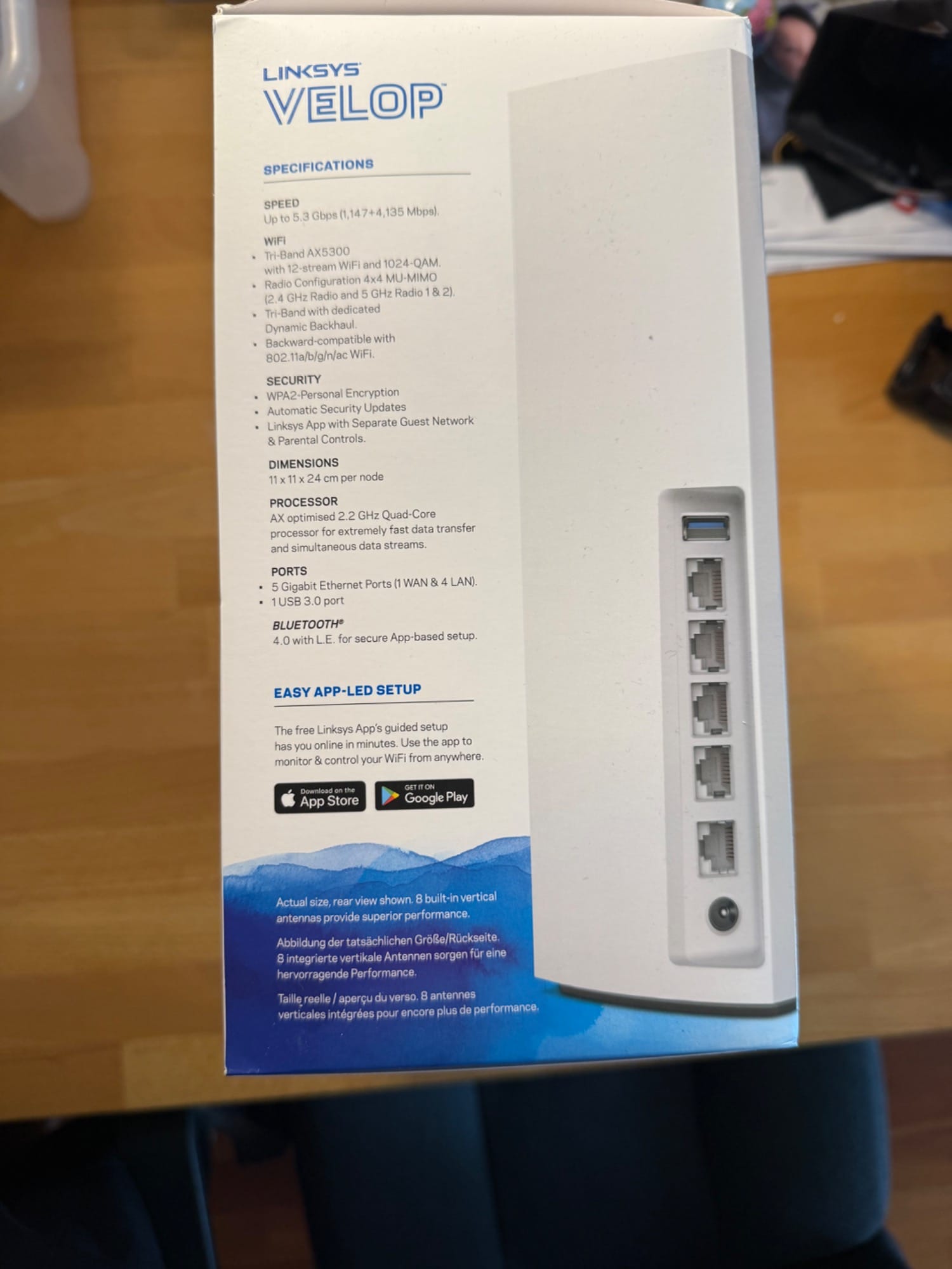 Produktbild Linksys Velop WiFi 6 AX5300 Mesh-WLAN Tri-Band-System 1er-Pack (MX5300)