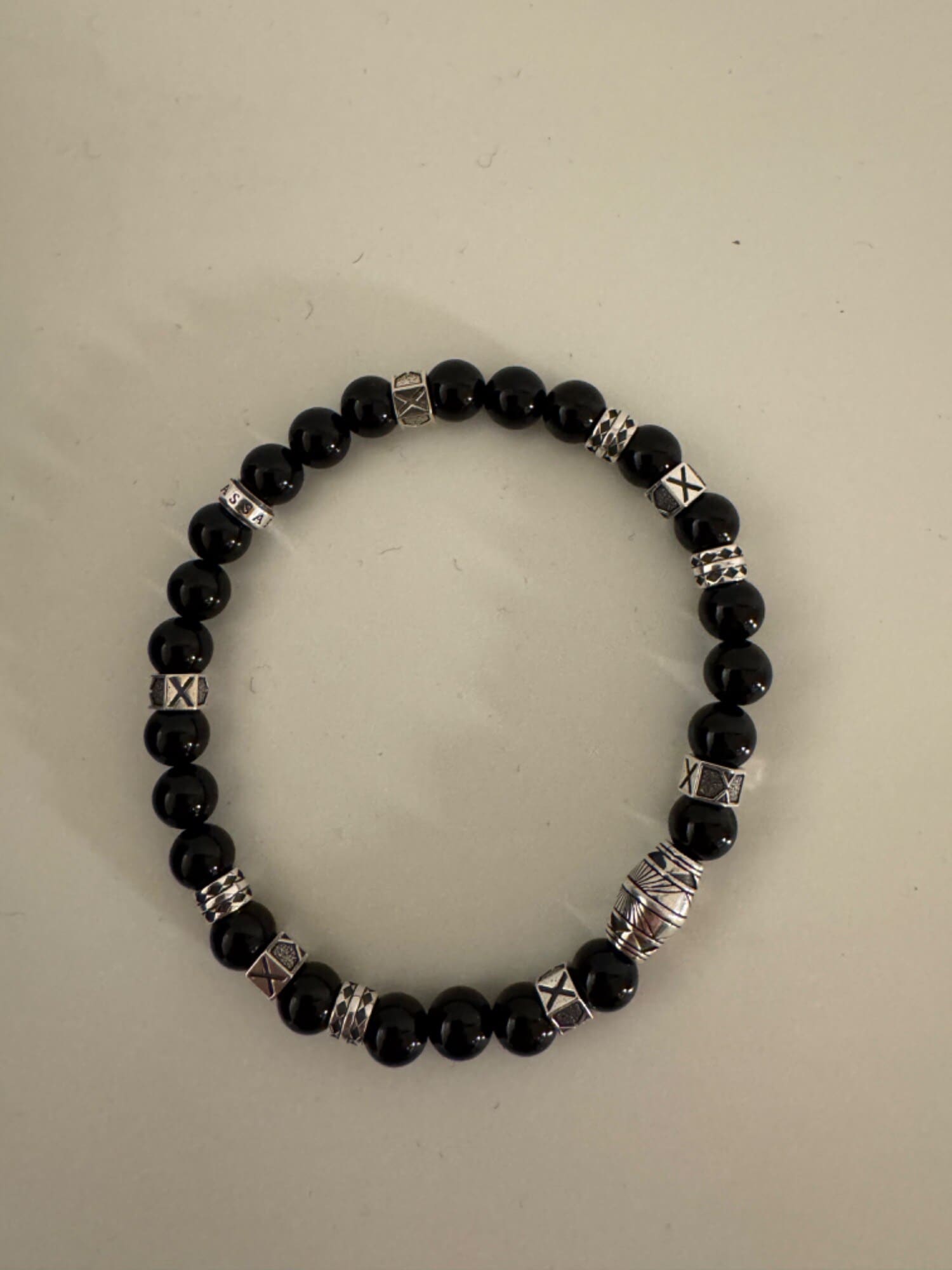 Produktbild Thomas Sabo Armband mit Schwarzen Onyx Beads Silber (17 cm, Geschwärzt, 925 Sterlingsilber)