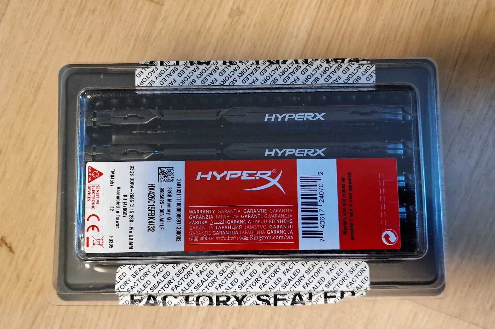 Actual product image HyperX Fury (4 x 8GB, 2666 MHz, DDR4-RAM, DIMM)