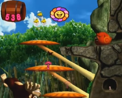 «Donkey Kong Jungle Beat» ist ein Jump’n’Run, das für die DK Bongos konzipiert wurde.