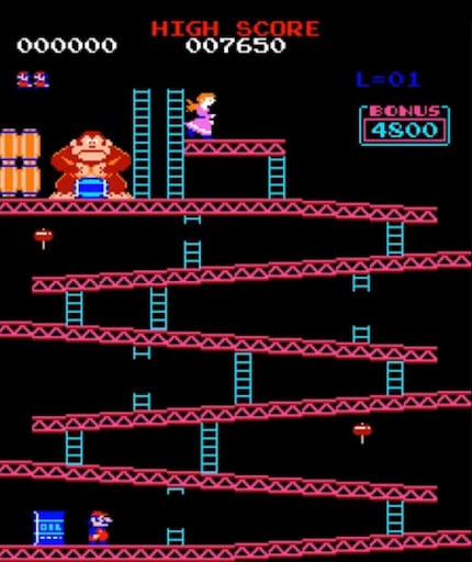 Das erste Level des Arcade-Spiels