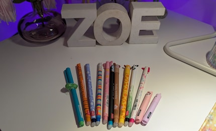 The colourful animal pencils will accompany Zoe for her first day at school and onwards.