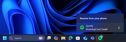 Si Spotify n'est pas encore installé, Windows 11 vous guidera vers le magasin pour télécharger l'application et continuer sur votre PC.