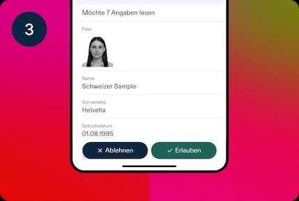 So soll deine E-ID auf dem Smartphone aussehen.