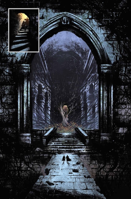 Les illustrations intérieures de Maan House sont anguleuses, sombres et fortement marquées par les contrastes.