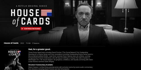 House of Cards ist eine der zahlreichen Netflix-Eigenproduktionen, die in Ultra-HD/4K abrufbar sind.