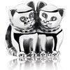 Pandora Charms/Beads Verliebte Kätzchen (1 cm, Silber)