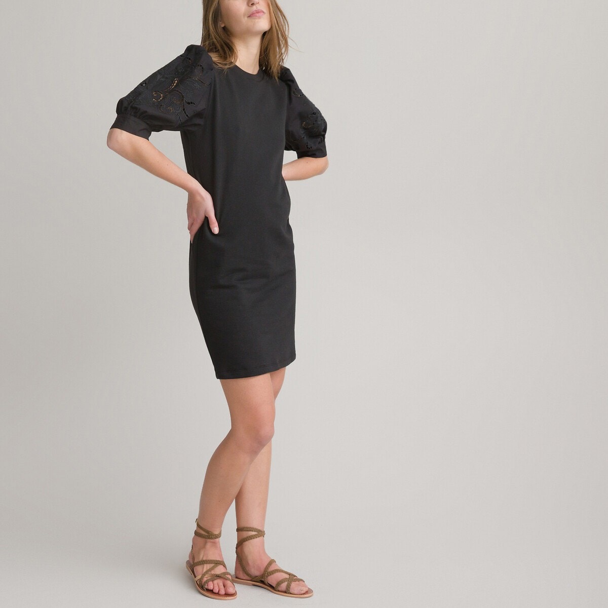 La Redoute Collections Kurzes Sweatkleid mit bestickten Puffärmeln (M) Galaxus UB10758