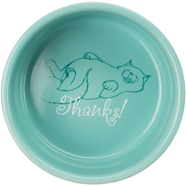 Ecuelle Chat Thanks For Service, Céramique, 0,3 L/Ø 11 Cm - Mon Animalerie