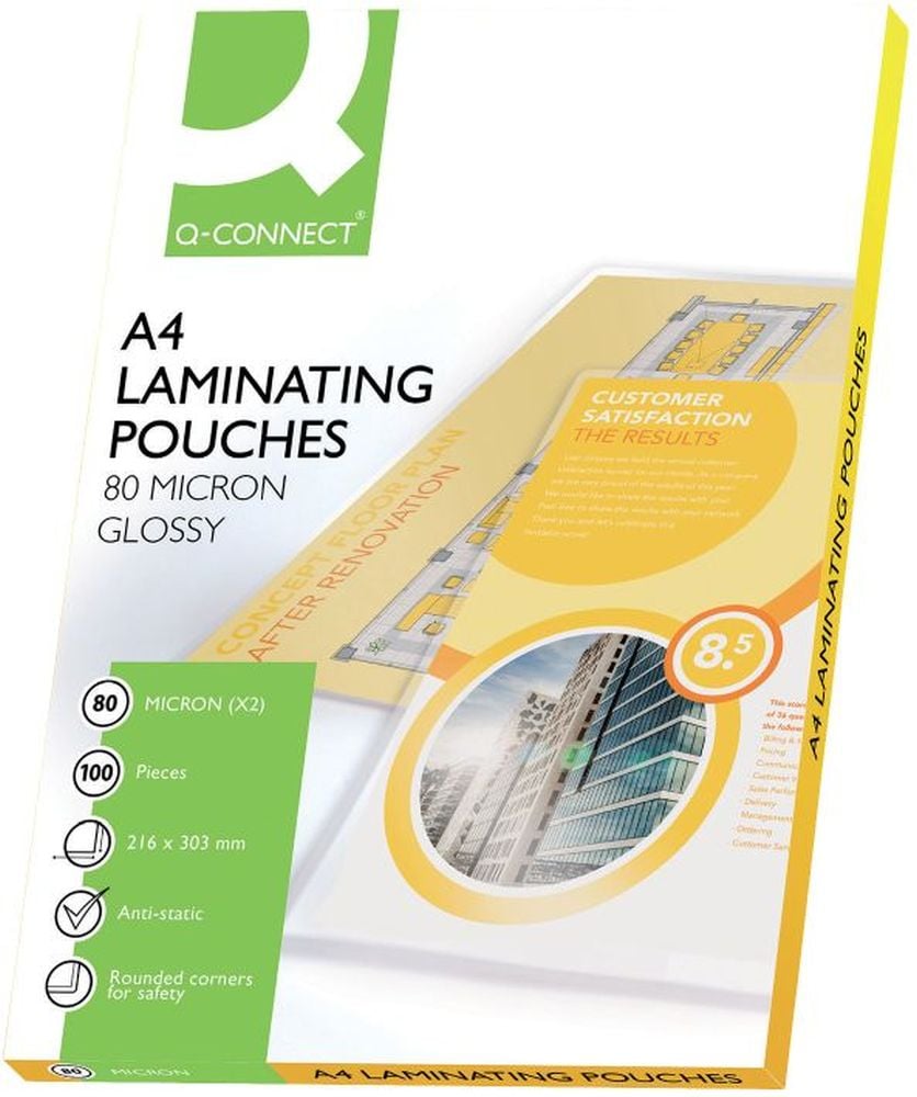 Q-Connect Laminierfolien glänzend (A4 100 Stück 80 µm) Galaxus