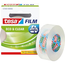 tesa tesafilm ECO & CLEAR, lösungsmittelfrei und alterungsbeständig (19 mm, 33 m, 1 Stück)