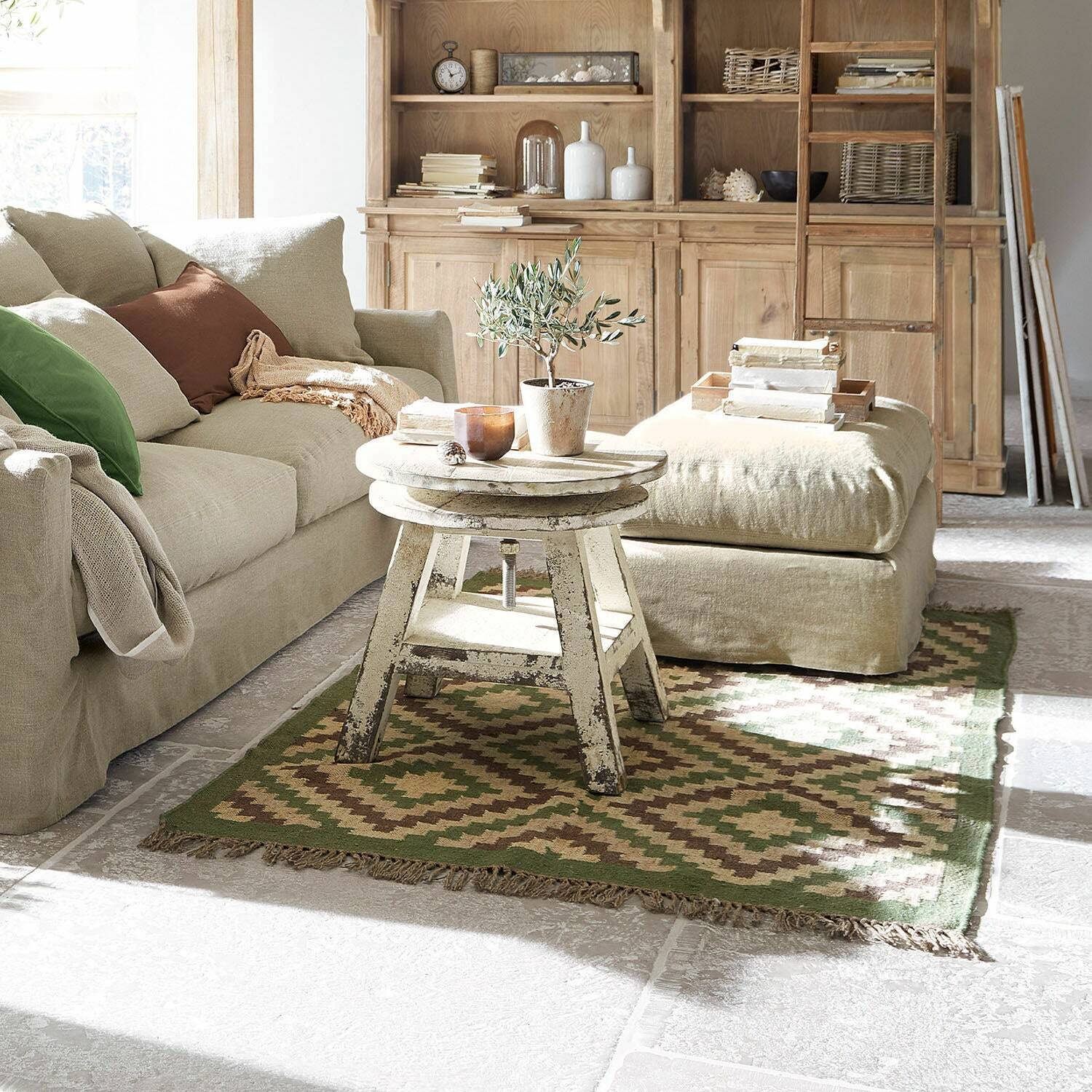 Loberon Teppich Dailies grün/beige (170 x 120 cm) kaufen UB7564