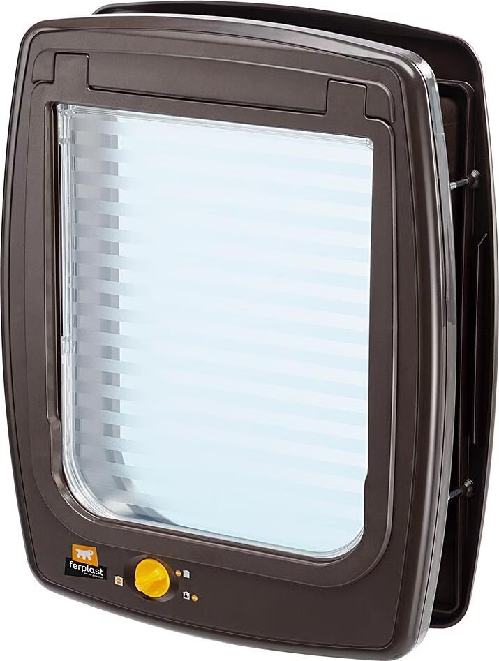 Ferplast Ferplast Porte pour chiens et chat SWING 11 Chatière porte basculante, installation uiverselle, entrée et sortie, contrôlable, 4 positions, système de protection contre les courants d'air, tunnel complet, 31x9,6x h 38,4 cm Marron Marron