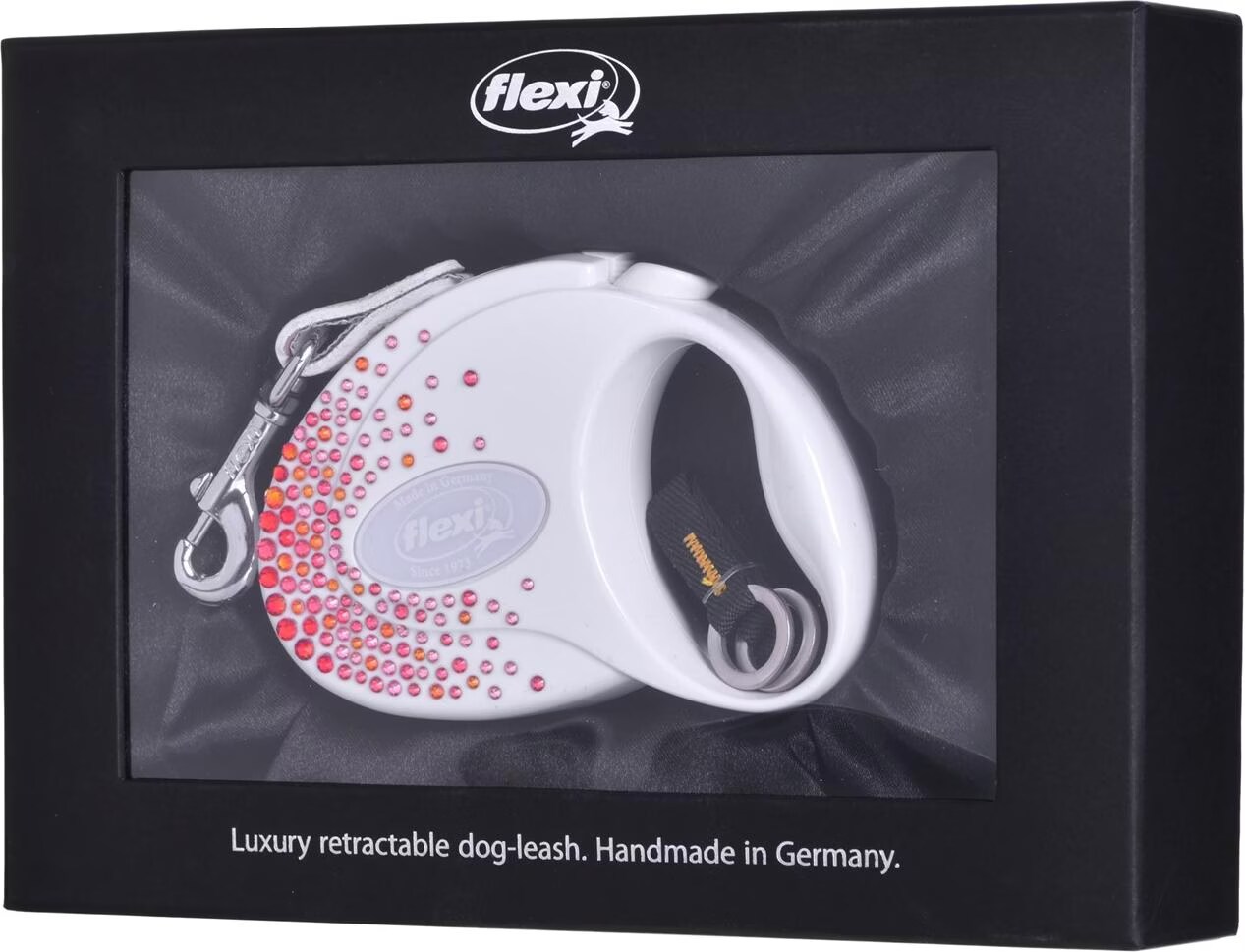 Flexi Glam Splash Orient with Swarovski crystals S - Laisse rtractable pour chien - 3 m - Blanc (S, Chien, Promenade), Collier + laisse