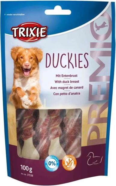 Friandise snack os au magret de canard pour chiens 100 g