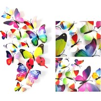 Cover-Discount 24 pezzi Farfalle 3D Adesivo murale Deco colorato