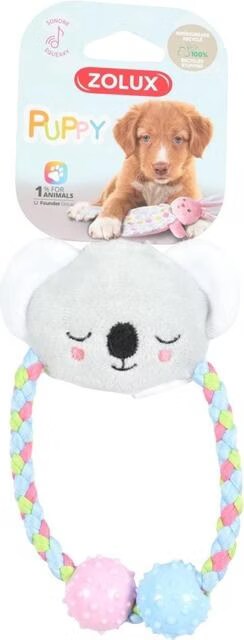 Zolux Une peluche pour un chiot PUPPY TINY avec une ficelle. Couleur grise (Jouets pour chiens), Jouets pour chien
