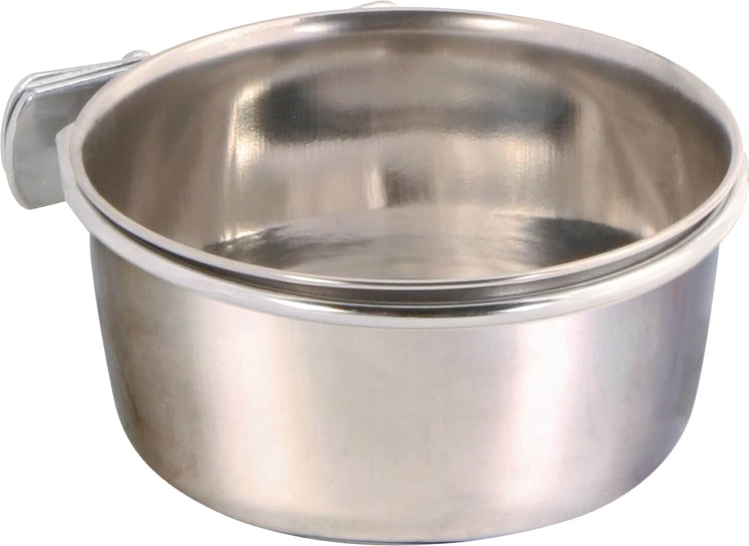 Comparer les prix de Ecuelle Inox Avec Vis De Fixation, 300 Ml/Ø 9 Cm - Mon Animalerie