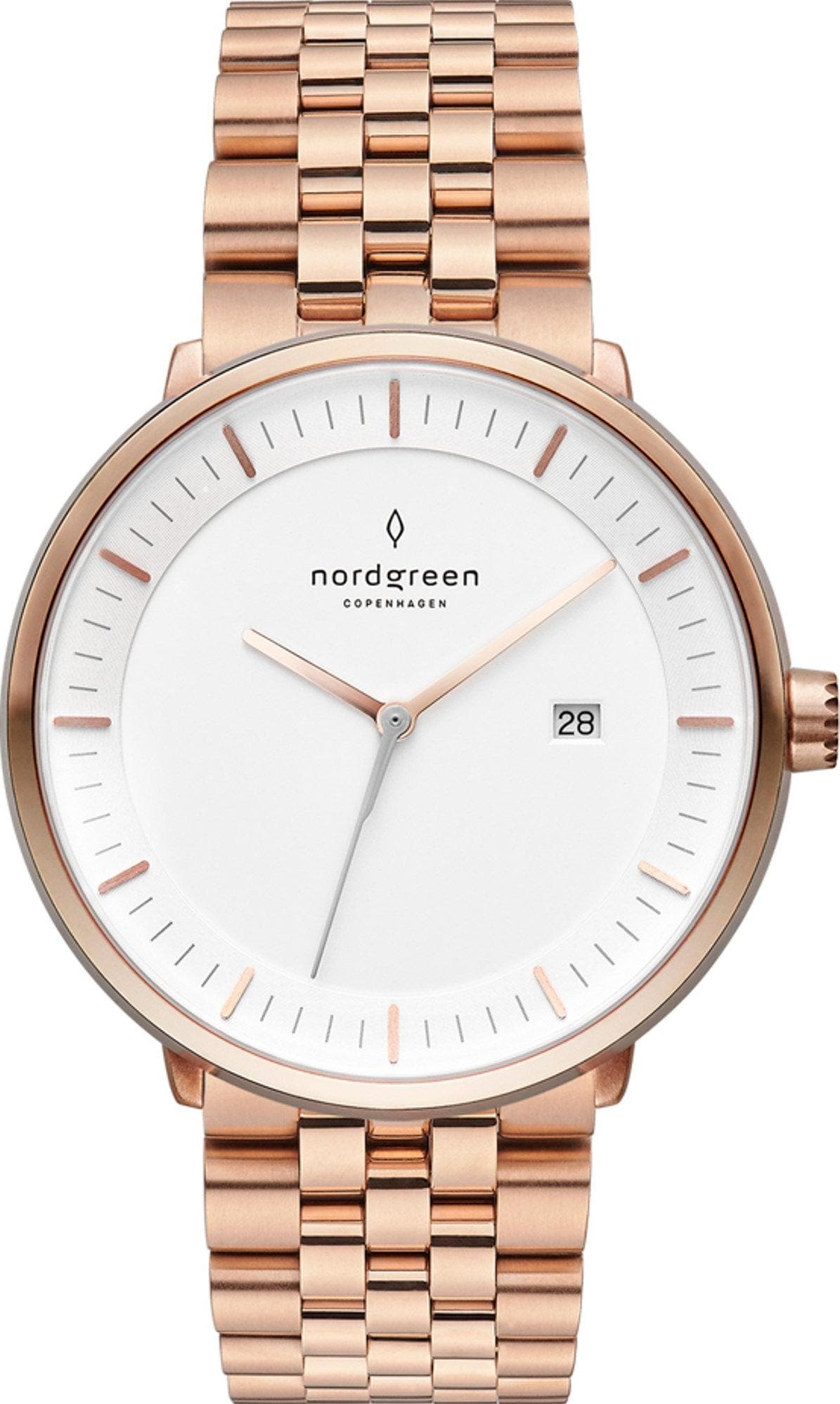 Nordgreen, Armbanduhr, Herrenuhr, Rosa, (Analoguhr, 36 mm)
