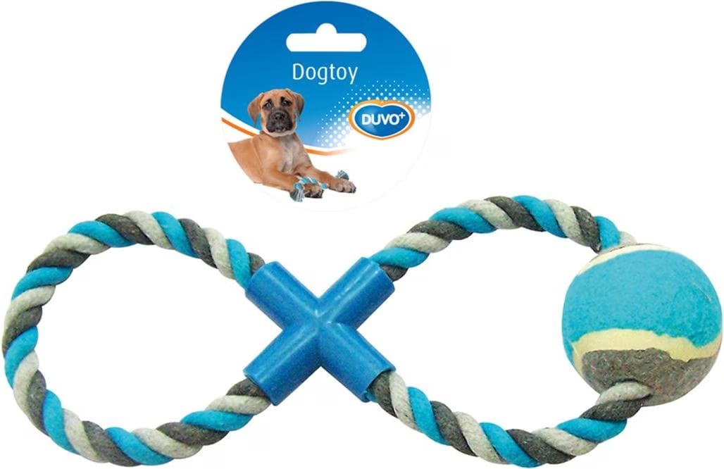 Meilleurs prix pour EBI Anneau de coton Duvo+ Knot 8 chvres avec balle de tennis, Jouets pour chien