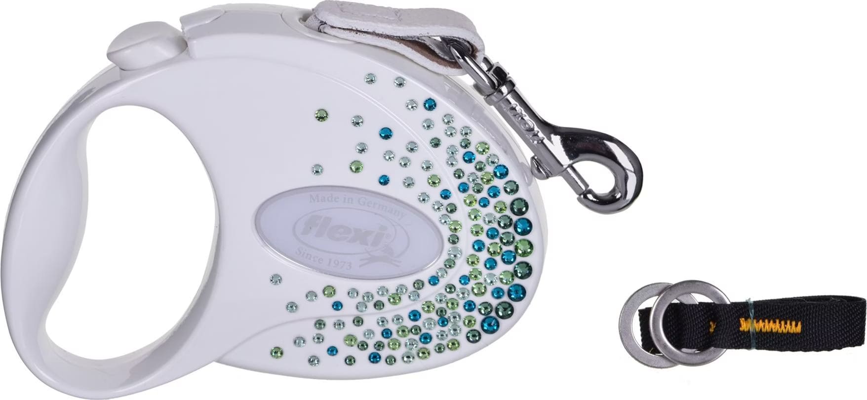 Comparer les prix de Flexi Glam Splash Leaf with Swarovski crystals S - Laisse rtractable pour chien - 3 m - Blanc (S, Chien, Promenade), Collier + laisse