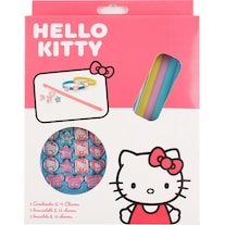 Hello Kitty 3 BRACCIALETTI IN PLASTICA CON 18 CHARMS (15 cm, Plastico)