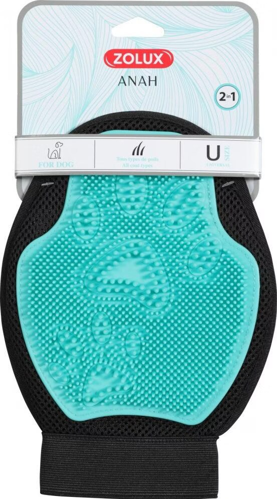 Gant de toilettage double face 2 en1 pour chien