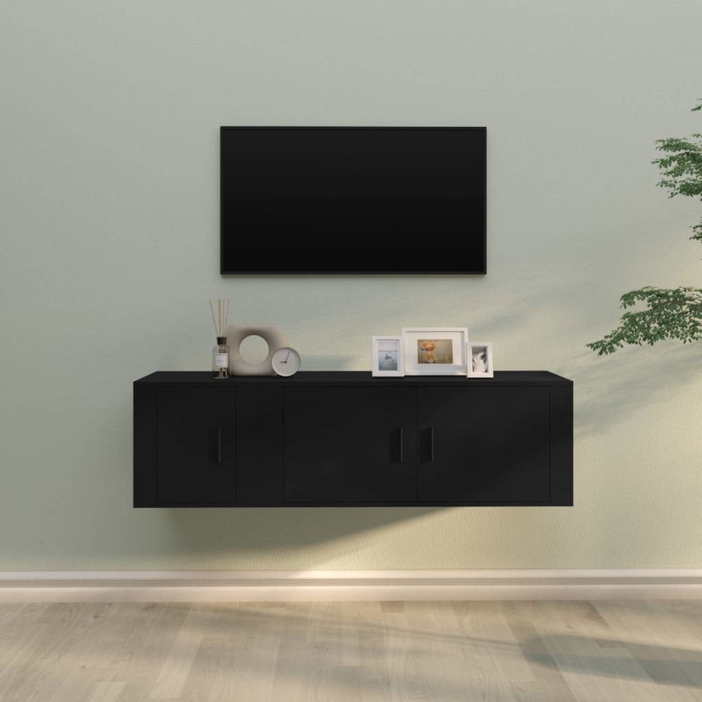 VidaXL 2-tlg. TV-Schrank-Set Schwarz Holzwerkstoff Galaxus