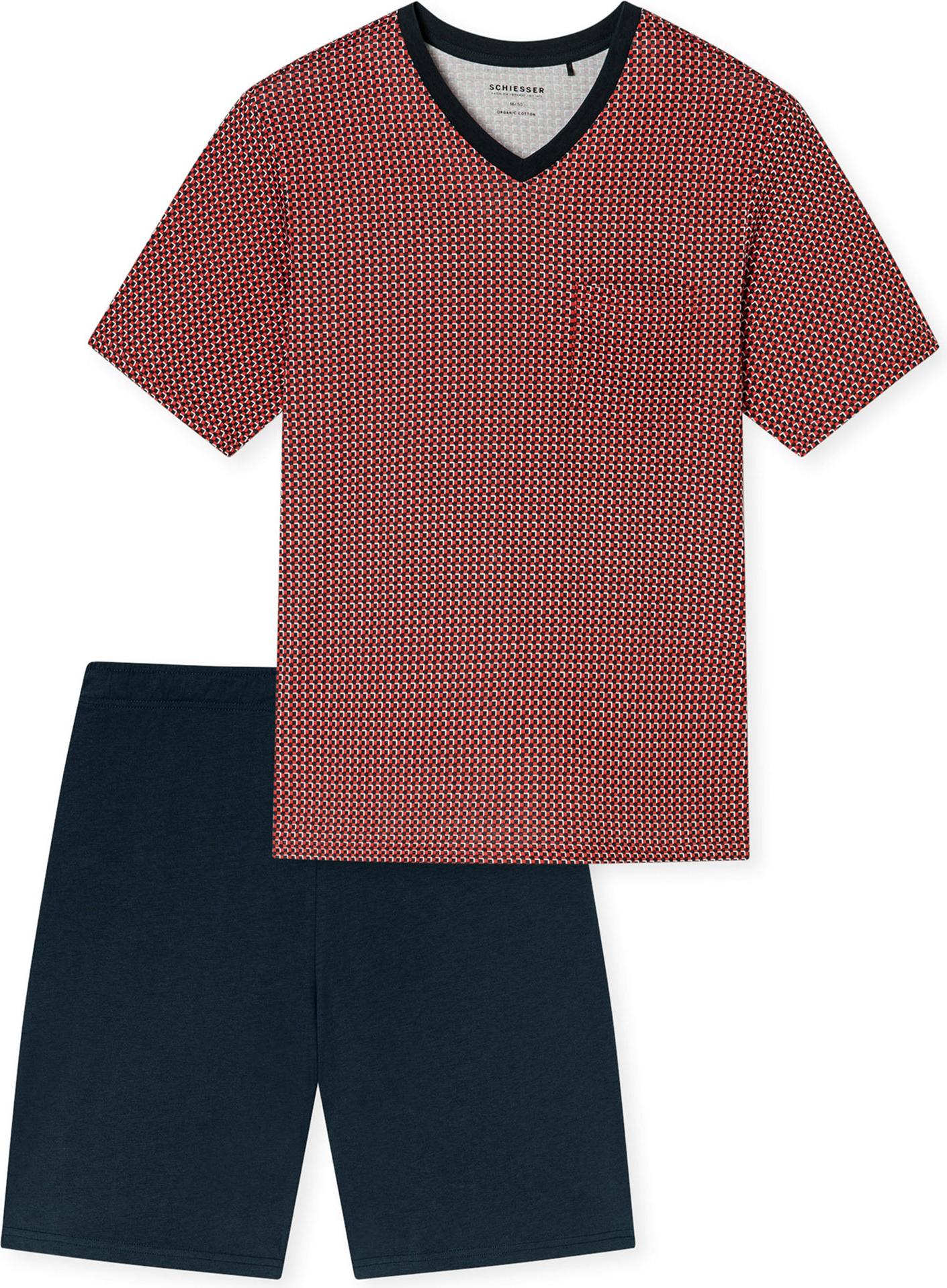 Schiesser, Herren, Pyjama, Pyjama Comfort Nightwear, Rot, (50)