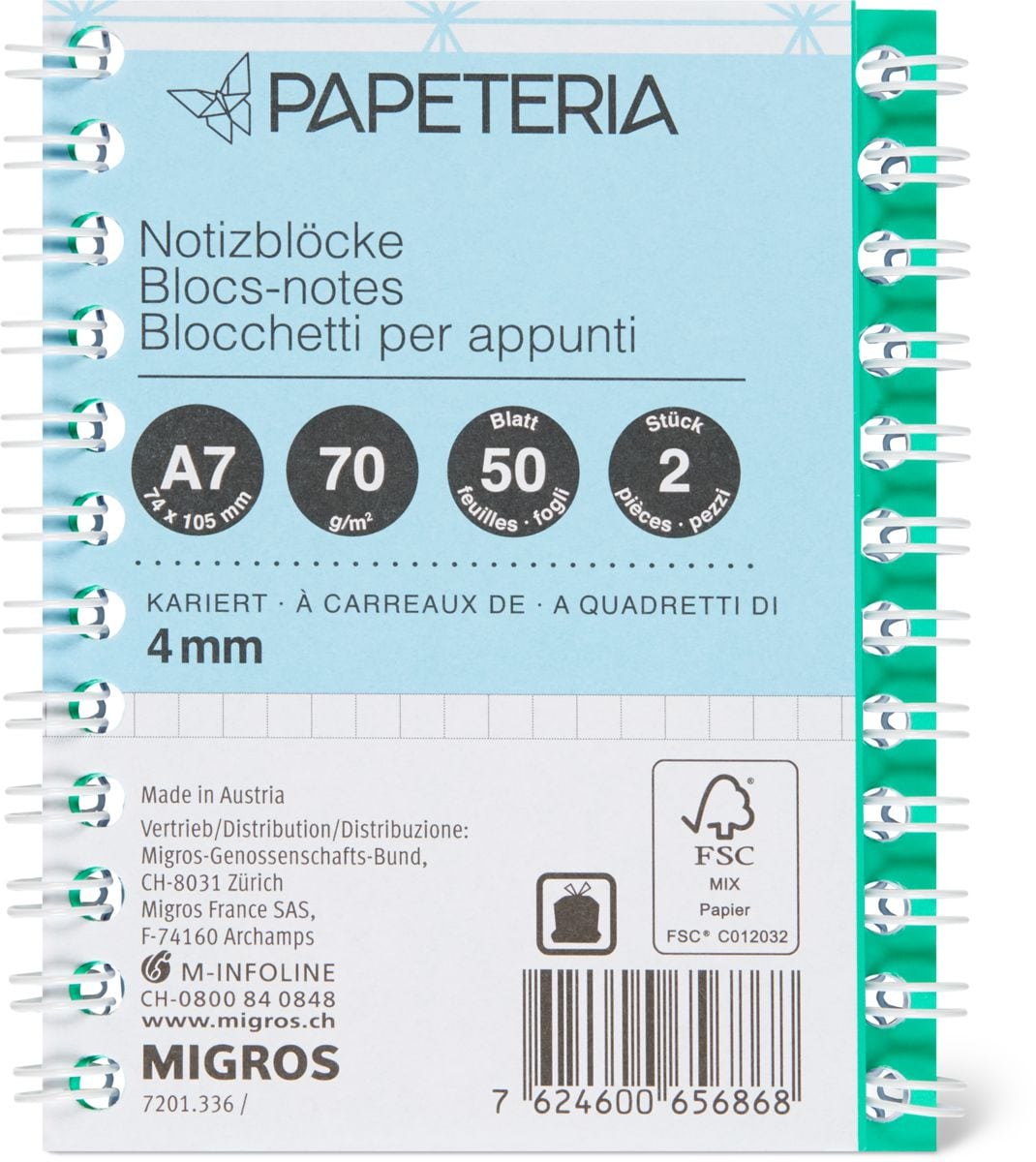 Papeteria A7 Spiralnotizblöcke (A7 Kariert) kaufen