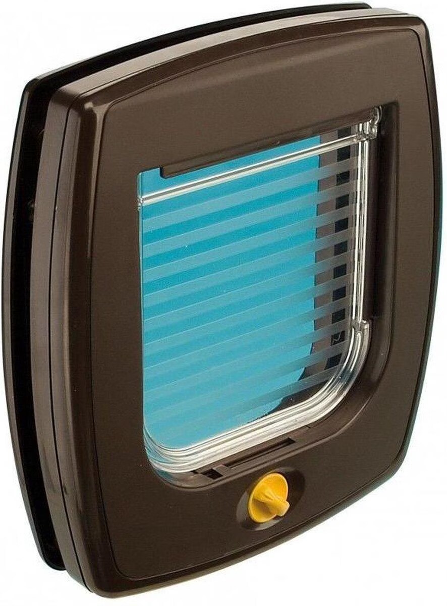 Ferplast Ferplast Porte pour petits chiens et chats SWING 3 Chatière, porte basculante, installation universelle, entrée et sortie controlées à 4 positions, tunnel partiel 22,5 x 5 x h 25,2 Marron Marron