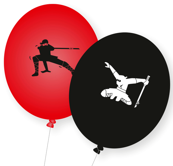 DH-Konzept Luftballons Ninja rot & schwarz 8er Pack Galaxus