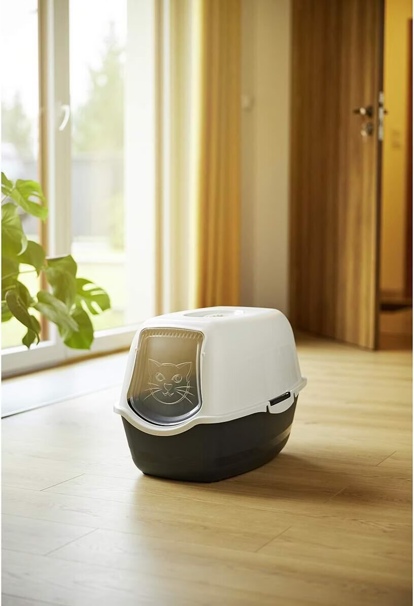 Maison de toilette - Noir & blanc (PP Recyclé) - 56 x 40 x 39 cm