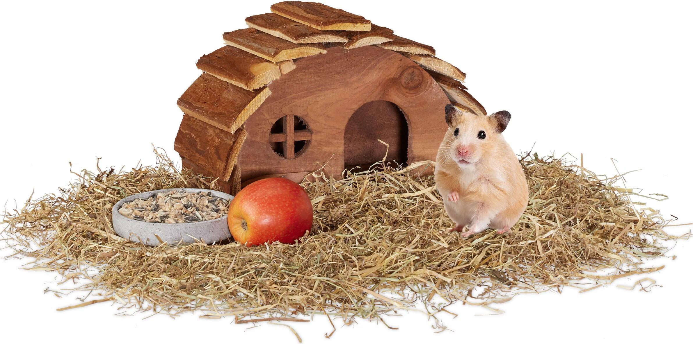 Relaxdays Maison de hamster en bois, Équipement cage pour rongeurs