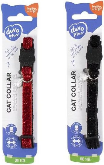 Duvo+ Collier chat Paillettes, 20-30 cm, assortis (Chat), Collier + laisse