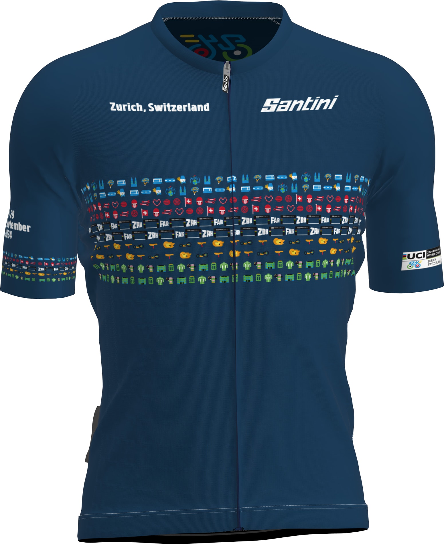 Santini Short sleeve jersey UCI WC 2024 Zurich Unisex XXL Galaxus