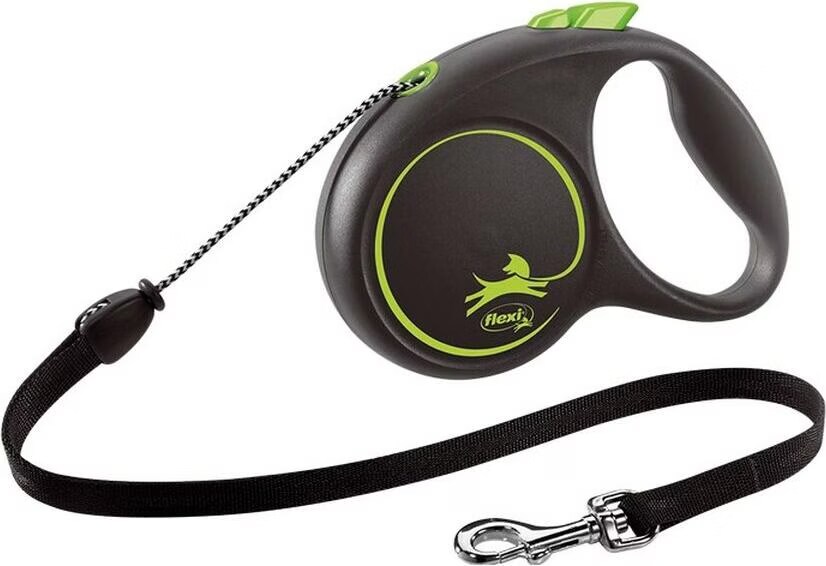 Laisse Black Design XS Cord 3m black/ green Flexi FU02C3-251-S-CG