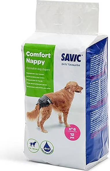 Comparer les prix de Couches jetables Savic Comfort Nappy pour chien - taille 6, 12 couches