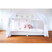 Müggi House Bed Decoration Set grey/white with fairy lights pink/white