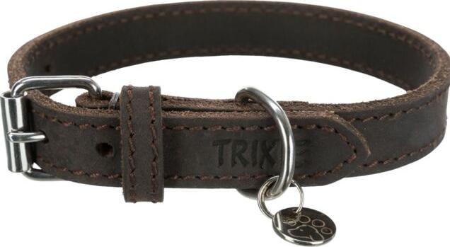Comparer les prix de Trixie Collier en cuir gras rustique (Chien, Sport canin), Collier + laisse