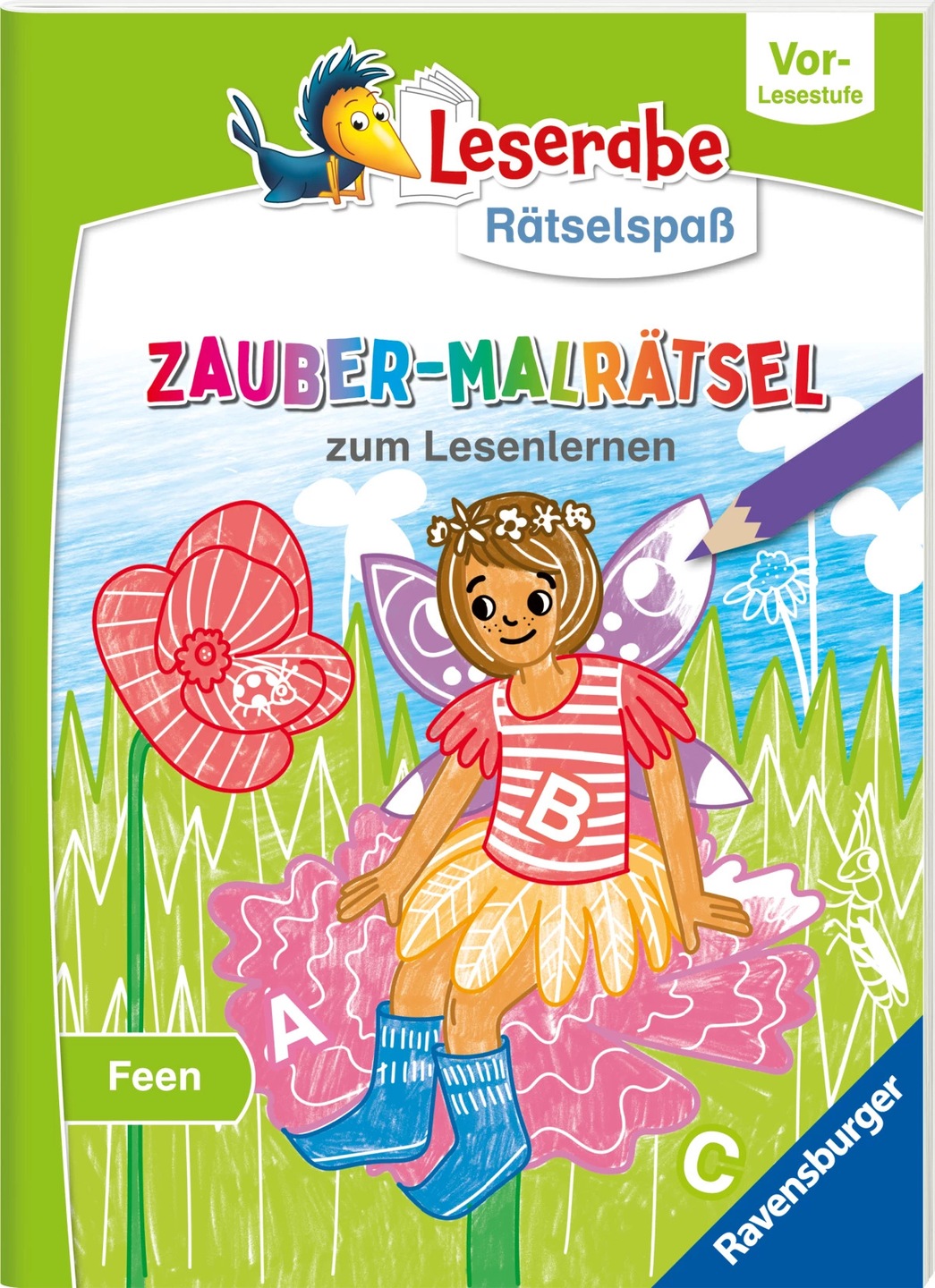 Ravensburger Leserabe Rätselspaß ZauberMalrätsel zum Lesenlernen Feen
