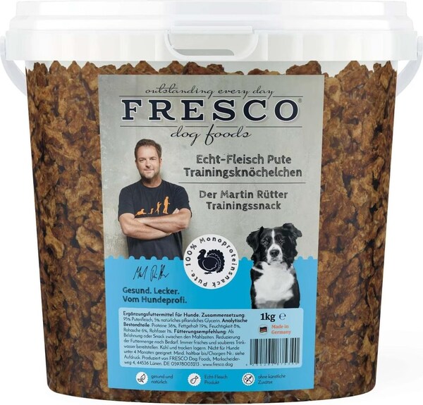 Fresco Martin Rütter Trainingsknöchelchen Truthahn, 1 kg Eimer (Adult ...