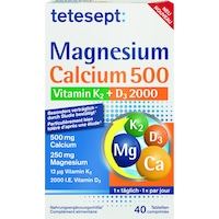 Tetesept Magnesium+Calcium+D3+K2 (40 Pezzo/i, Pillole)