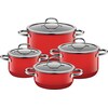 Silit Ensemble de 4 pots rouge passion (Silargan, 24 cm, Ensemble de casseroles et de poêles de cuisson)