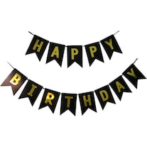 Ghirlanda 'Happy Birthday' nera