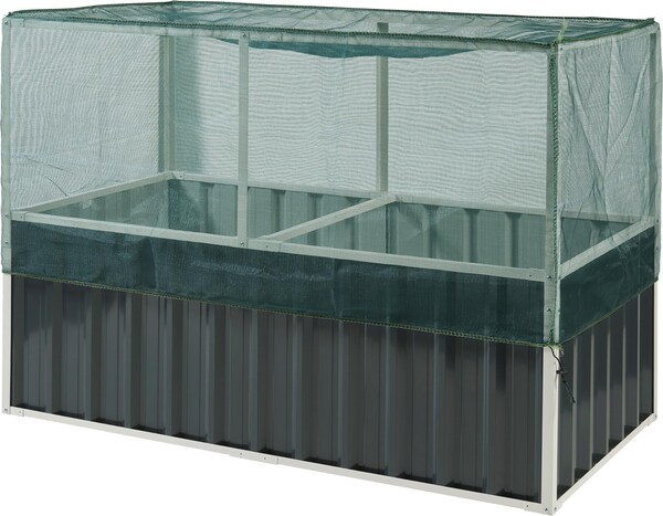 En.Casa Hochbeet mit Netz Alblasserdam 174x90x118 cm Anthrazit Galaxus