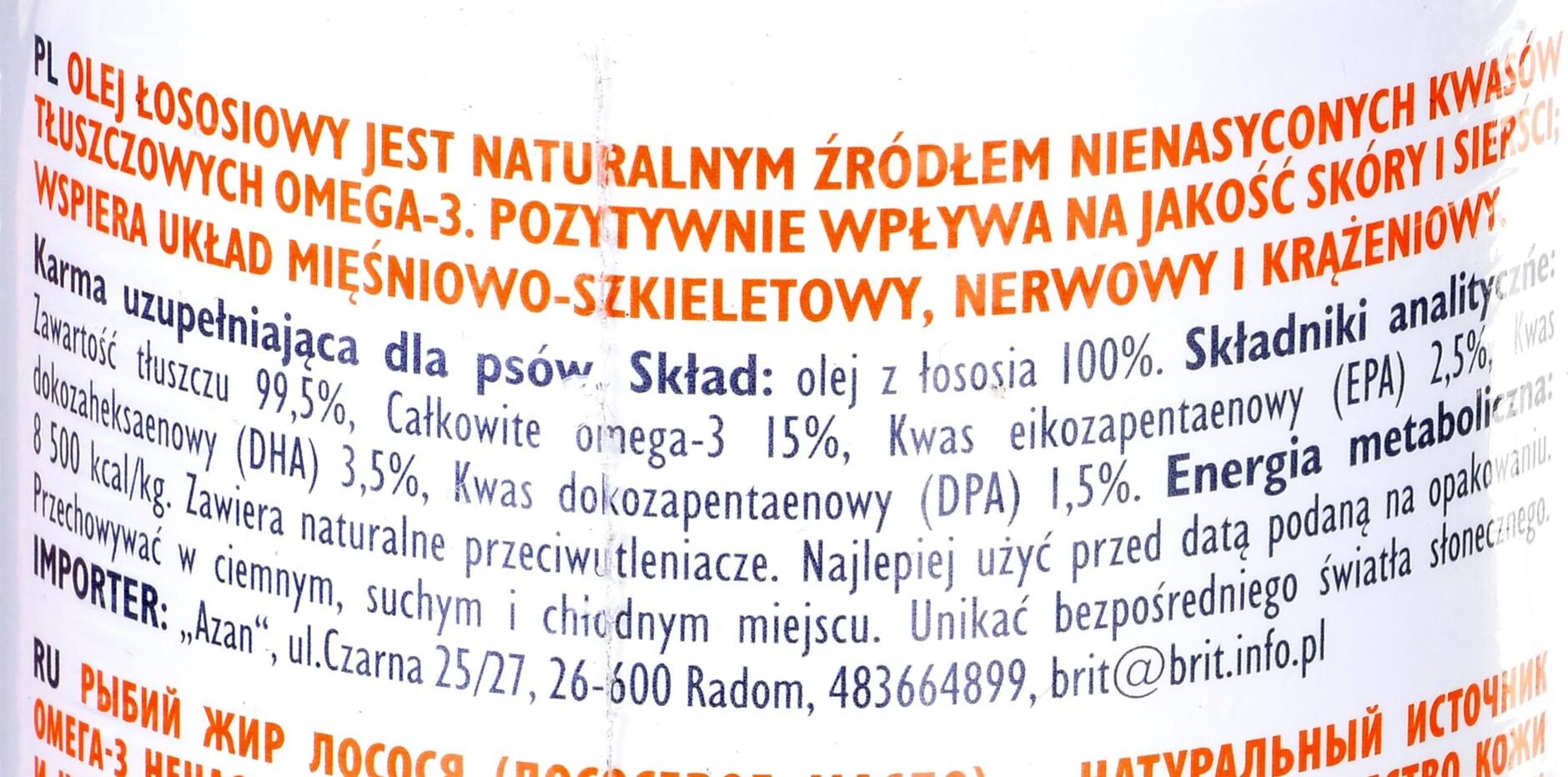 Brit Care huile de saumon pour chiens et chats